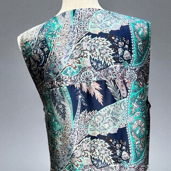 🌻Lucky Brand Lightweight Colorful Boho Paisley Dress w Cutouts Size Large - Picture 8 of 11